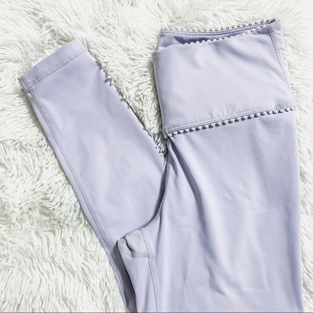 MONO B • Lavender Pom Pom Trim Athletic Leggings